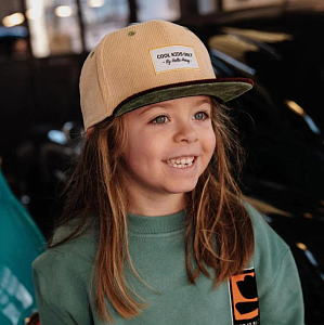 Бейсболка вельветовая Hello Hossy "Flat Brim Sweet Almond", сливочный миндаль